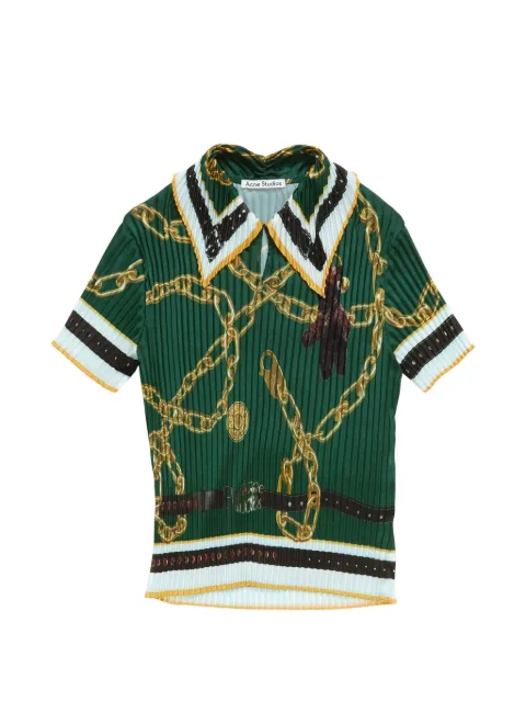 Acne Studios playera tipo polo con cadena estampada