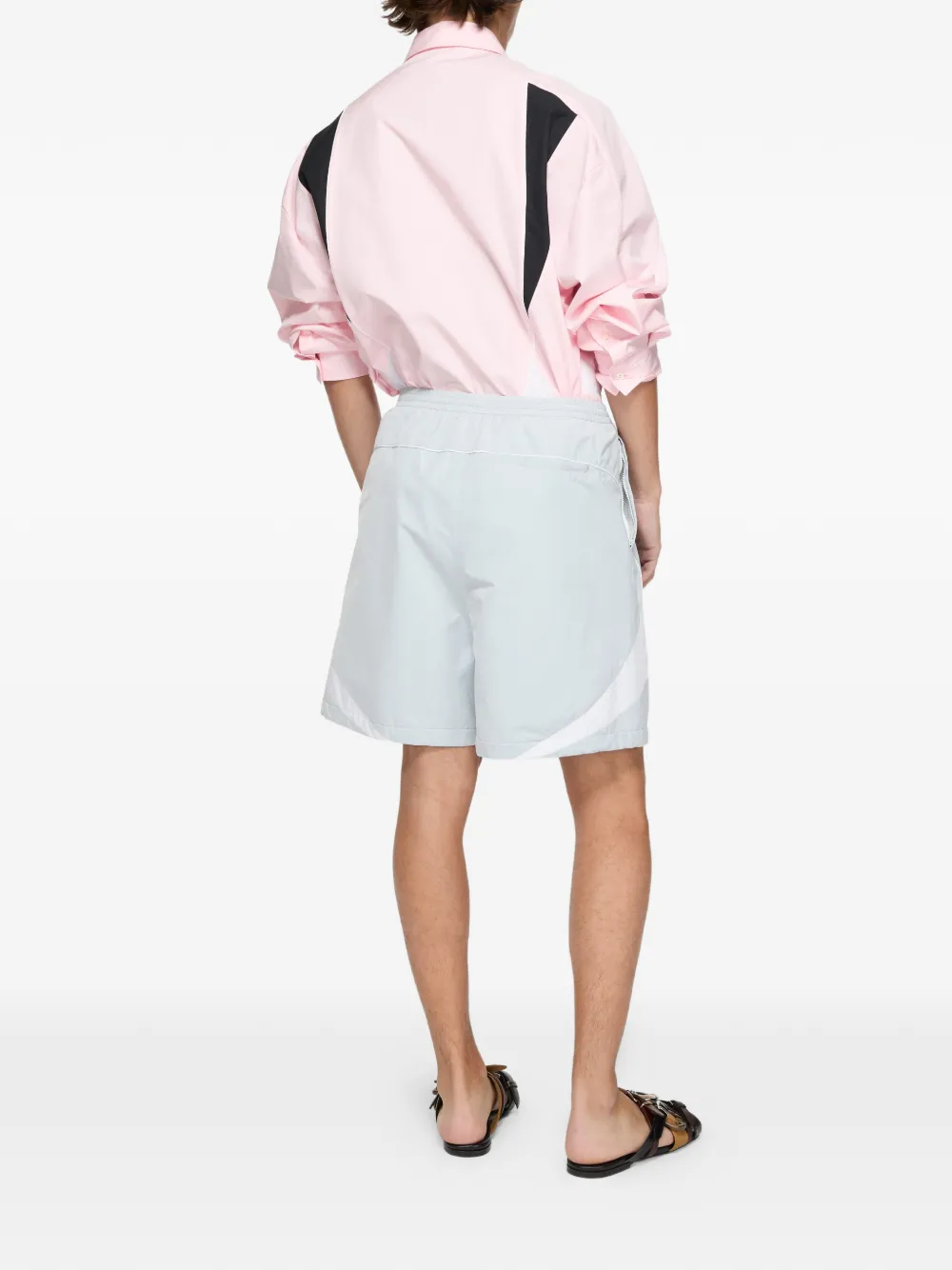 Acne Studios Shorts van biologisch katoen met vlakken Blauw