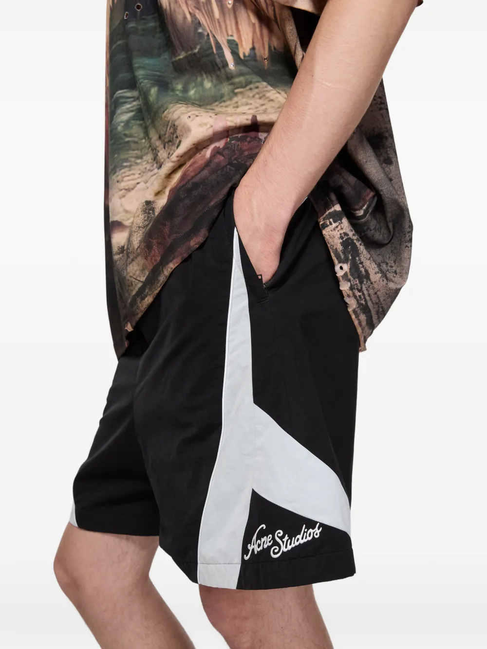 contrast panel shorts