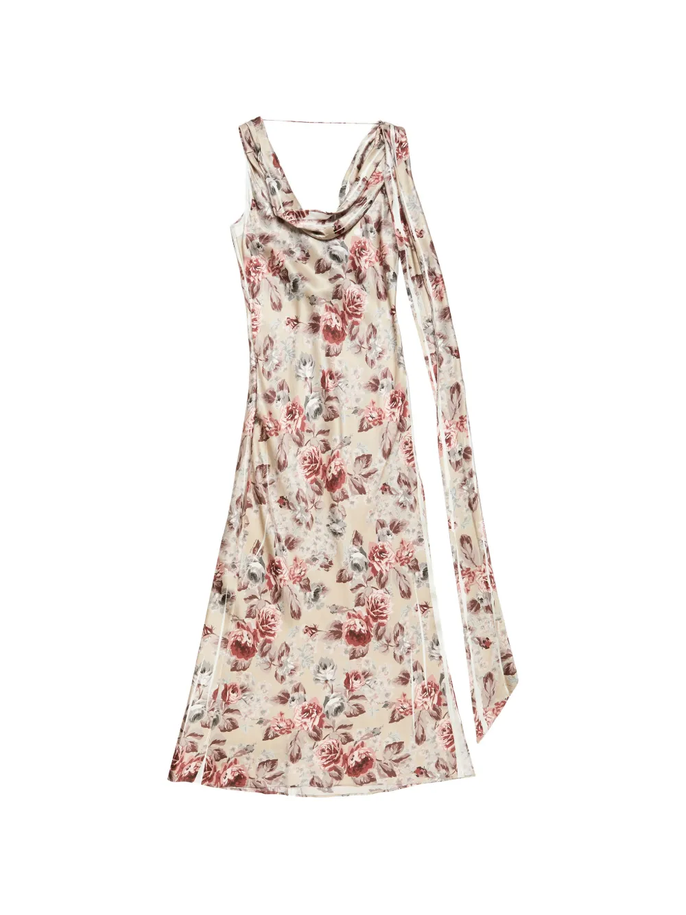 Acne Studios floral-print cowl-neck dress - Toni neutri
