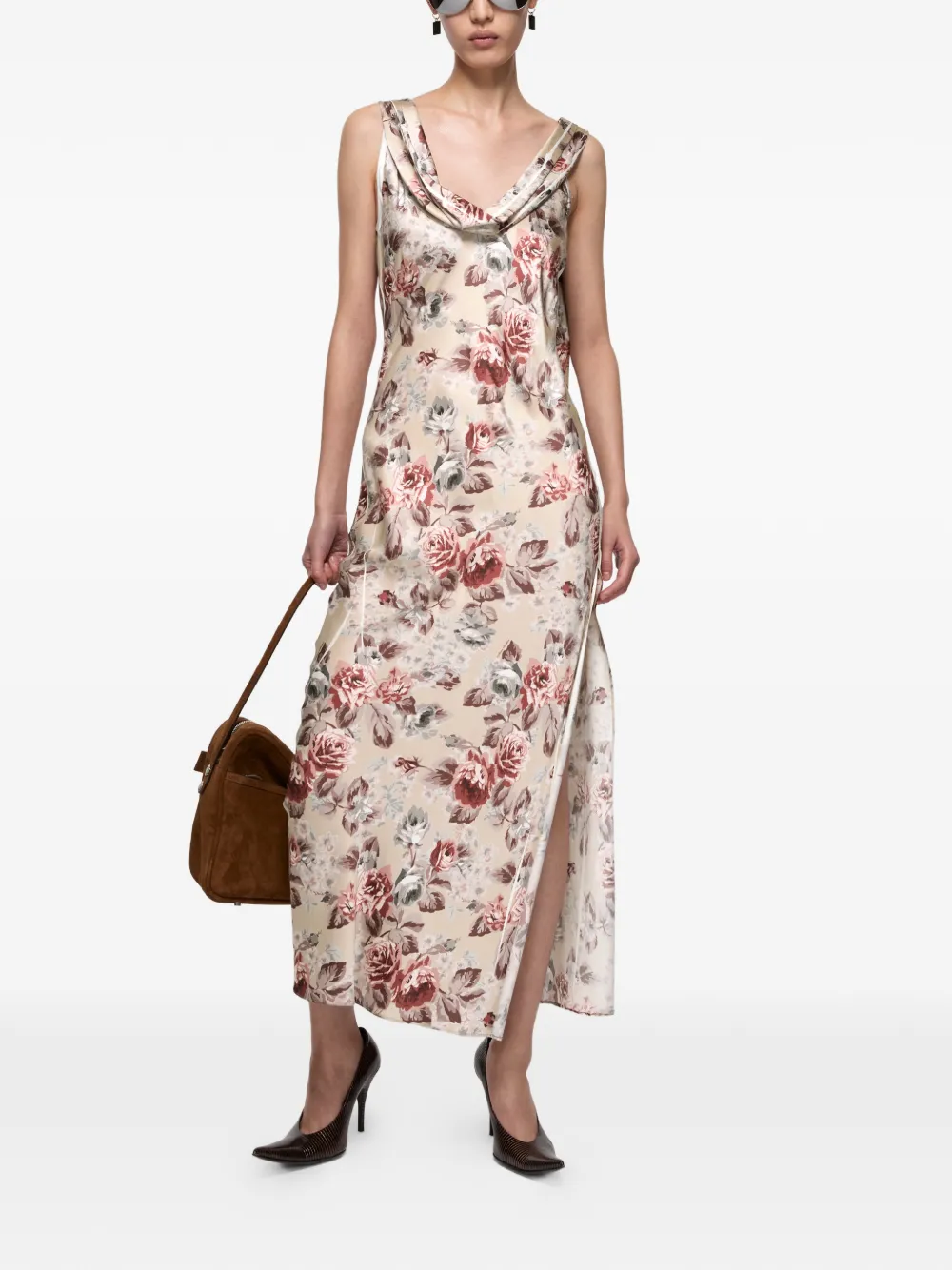 Acne Studios Gedrapeerde jurk Beige