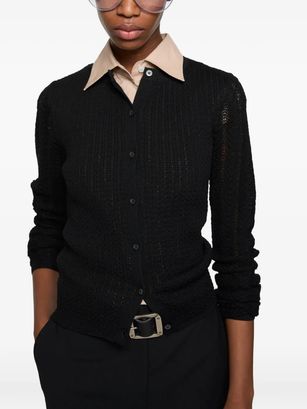 Acne Studios Gebreid vest met knopen Zwart