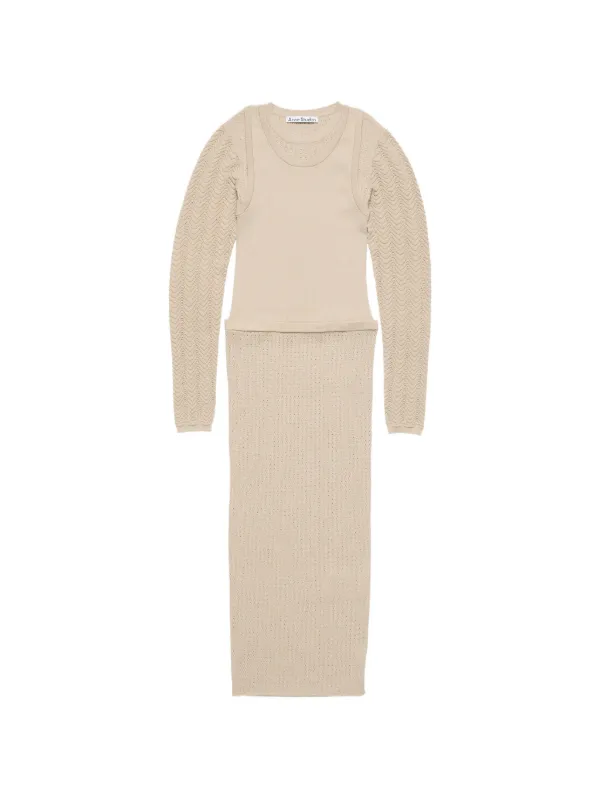 Acne Studios Long-sleeve Midi Dress in Neutrals