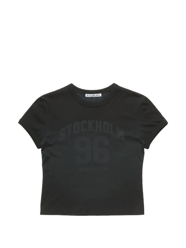 Acne Studios Fitted Logo T-shirt in Black