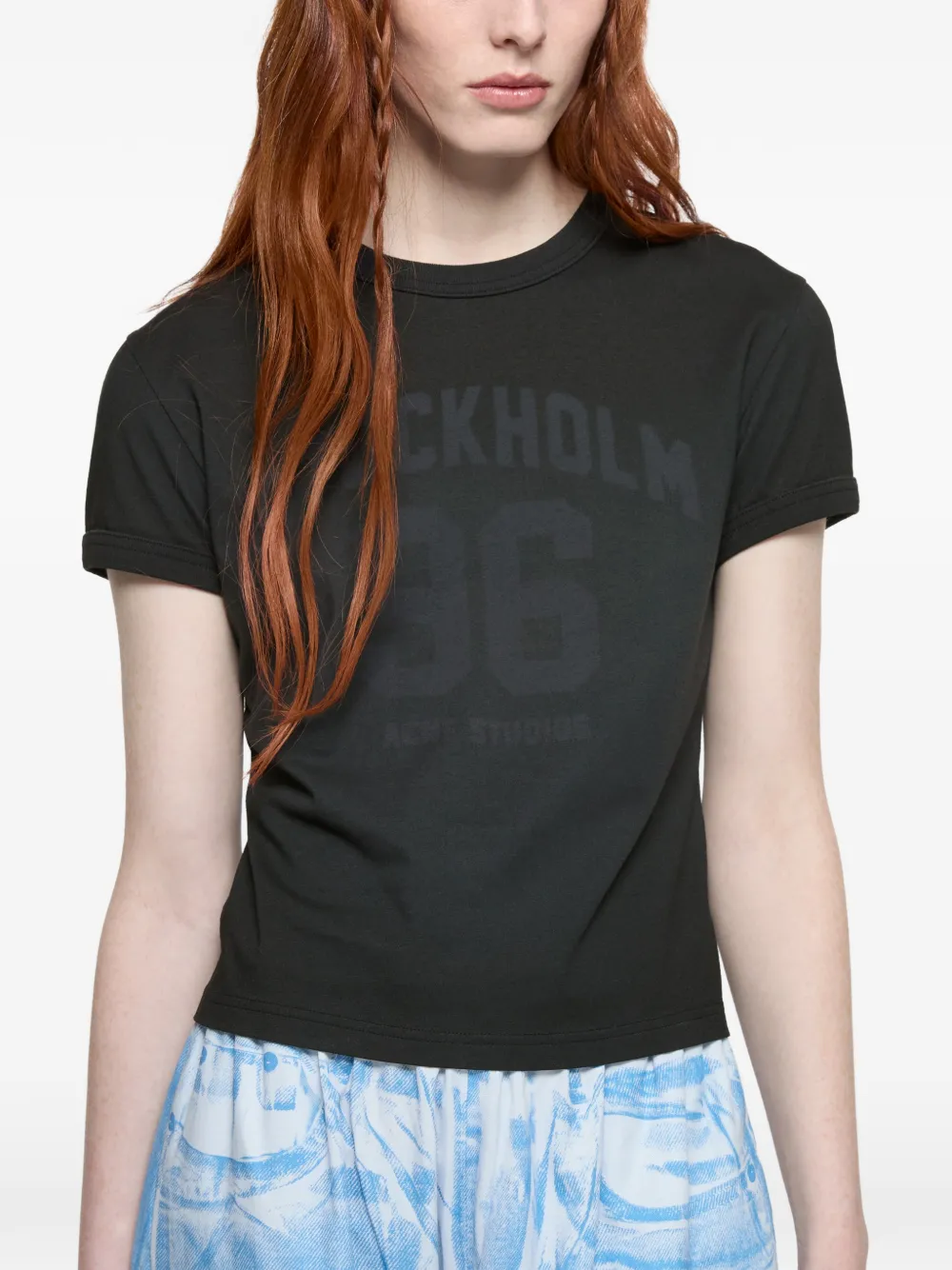 Acne Studios T-shirt met logoprint Zwart