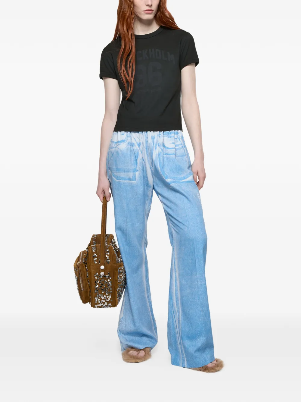 Acne Studios T-shirt met logoprint Zwart