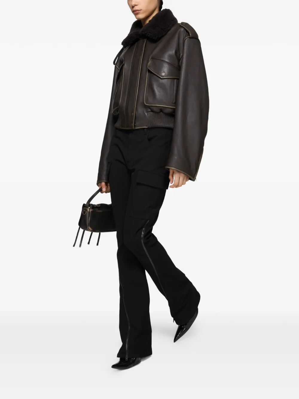 Acne Studios Broek met ritszak Zwart