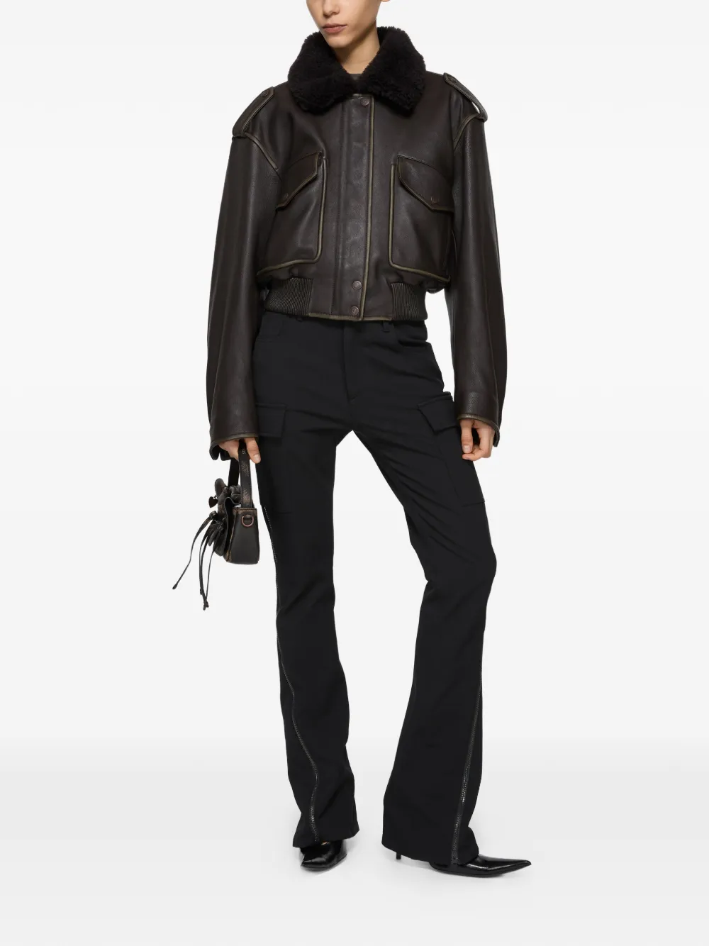 Acne Studios Broek met ritszak Zwart