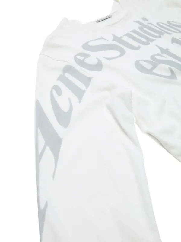 Acne Studios Long Sleeve Graphic T-shirt | White | FARFETCH