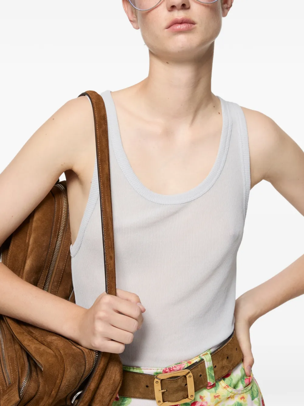 Acne Studios Geribbelde top Grijs