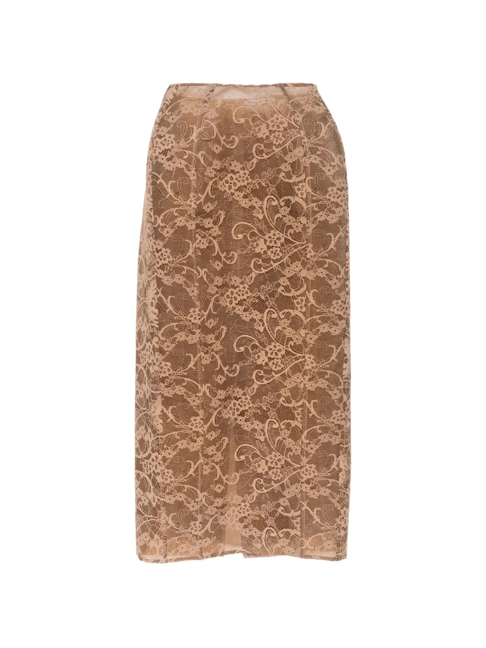 Acne Studios floral-lace split-detail midi skirt - Toni neutri