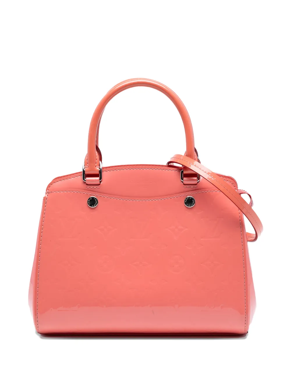 Pre-owned Louis Vuitton 2015 Monogram Vernis Brea Pm Satchel In Pink