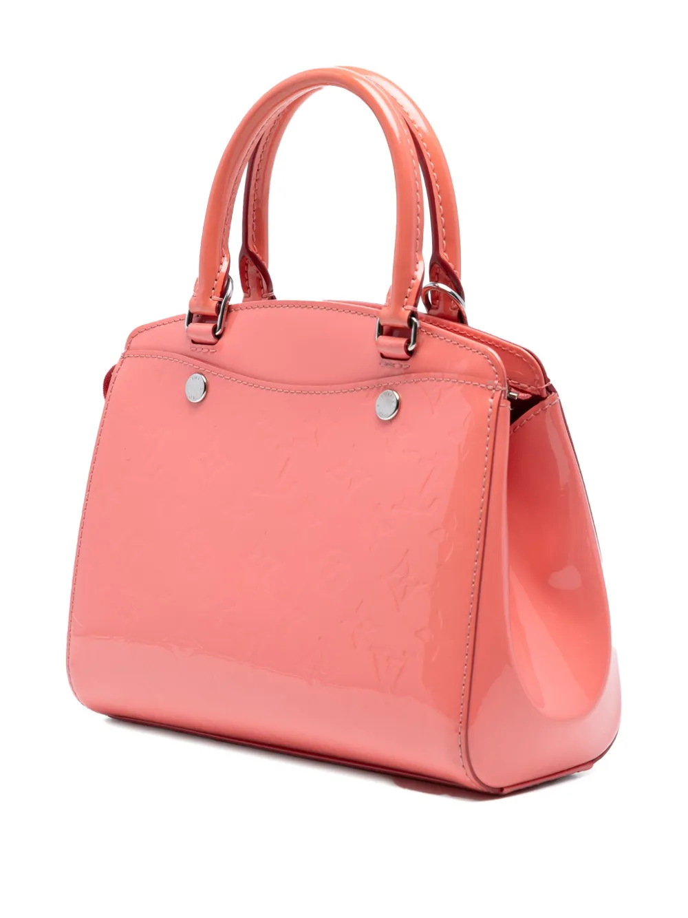 Pre-owned Louis Vuitton 2015 Monogram Vernis Brea Pm Satchel In Pink