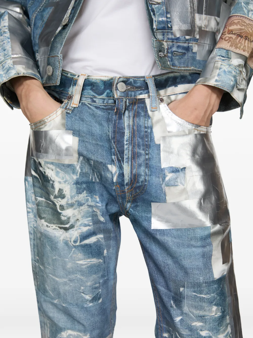Acne Studios Jeans met patchwork Blauw