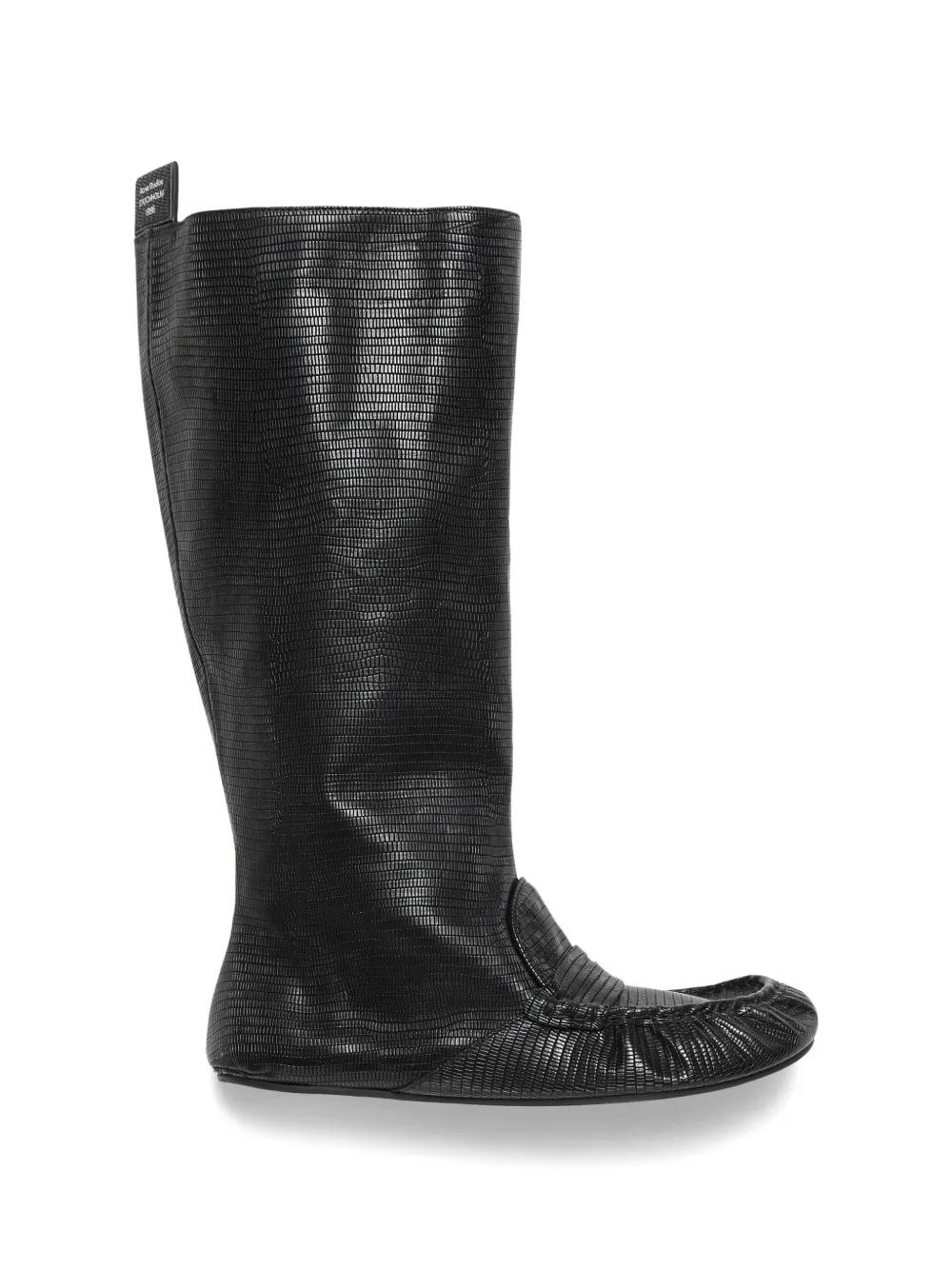 Acne Studios Slouch moccasin detail knee-high boots Zwart