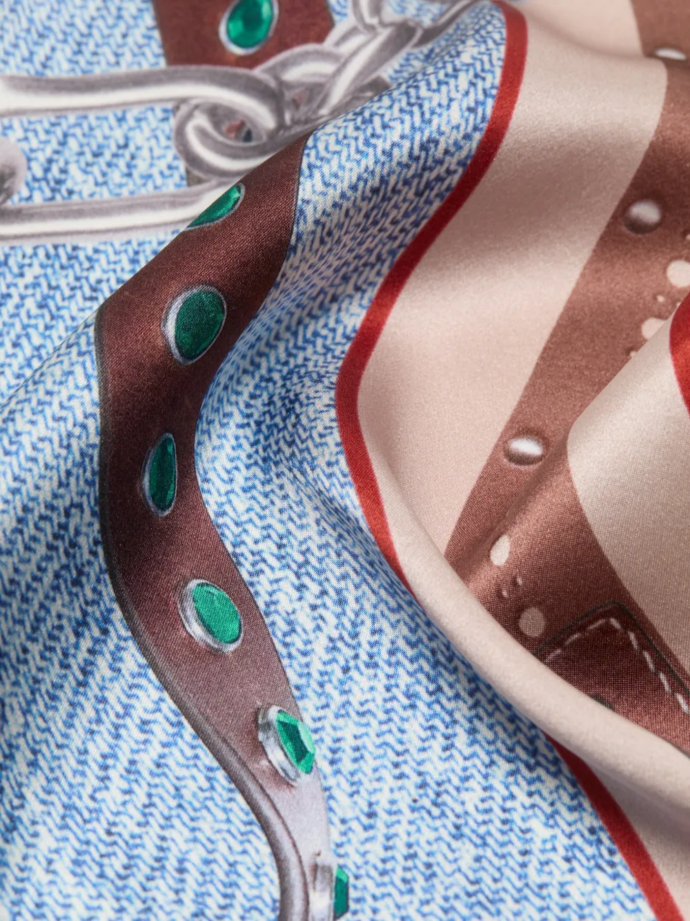  Acne Studios Chain-print Scarf - Blue 