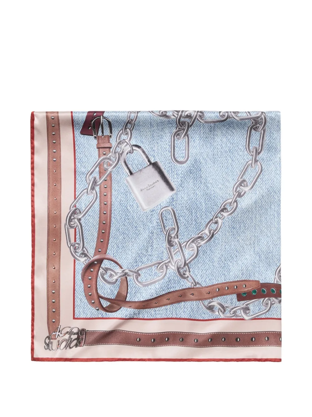 Acne Studios chain-print scarf - Blu