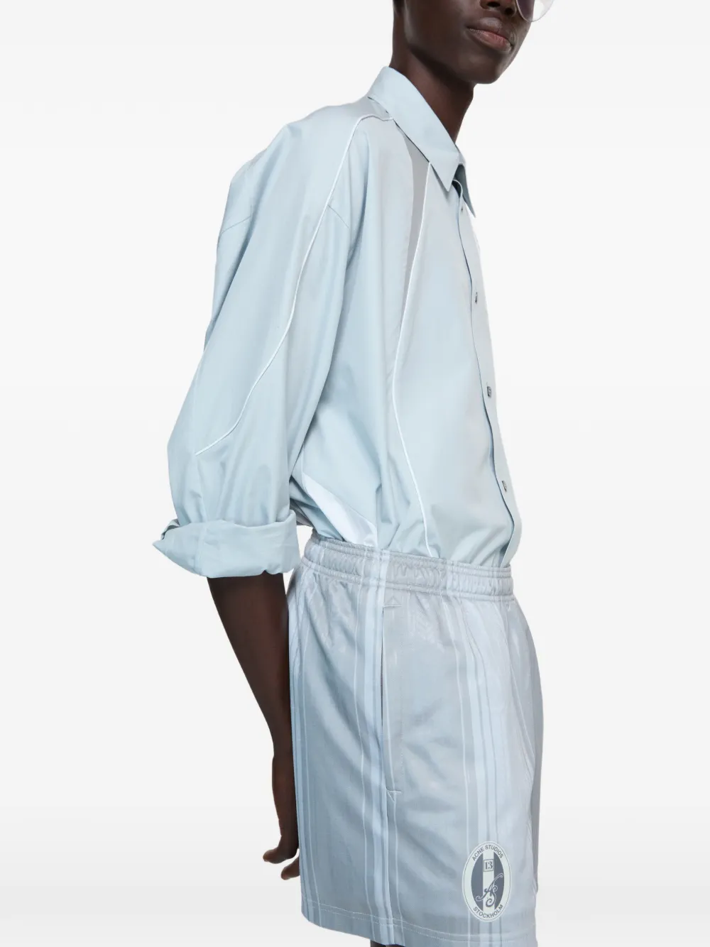 Acne Studios Gestreepte shorts Blauw