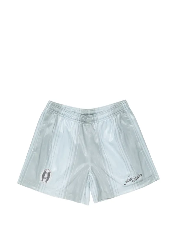Acne Studios ストライプ ロゴショートパンツ | ブルー | FARFETCH JP