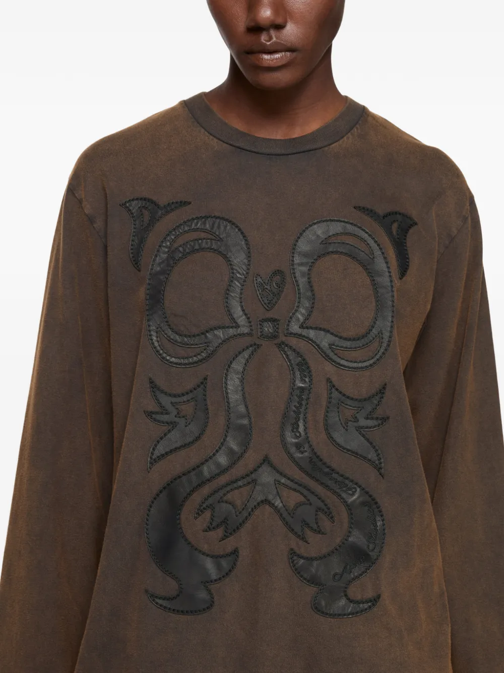 Acne Studios T-shirt met ruimvallende pasvorm en print Bruin