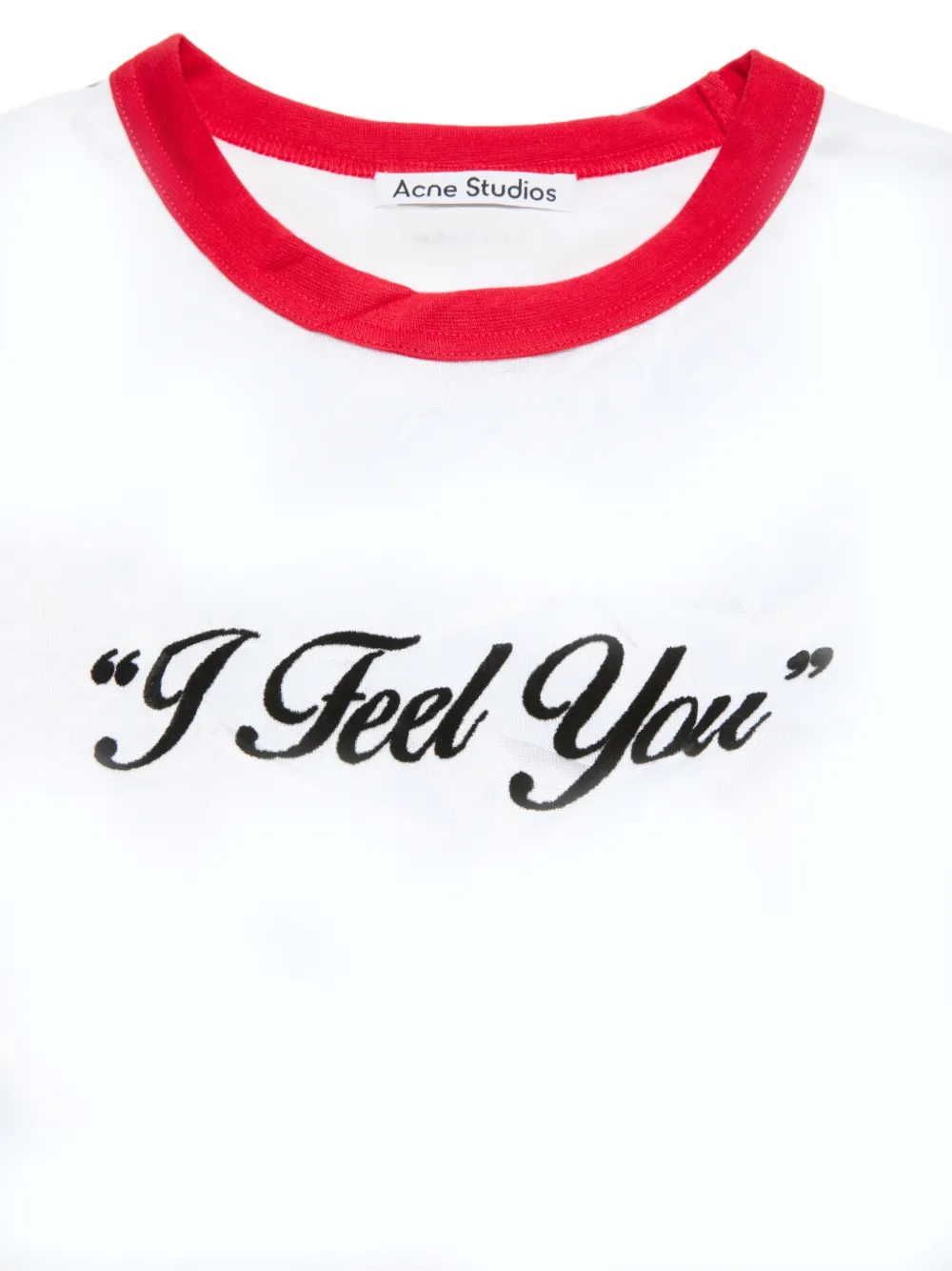 Acne Studios Gekreukt T-shirt met logo Wit