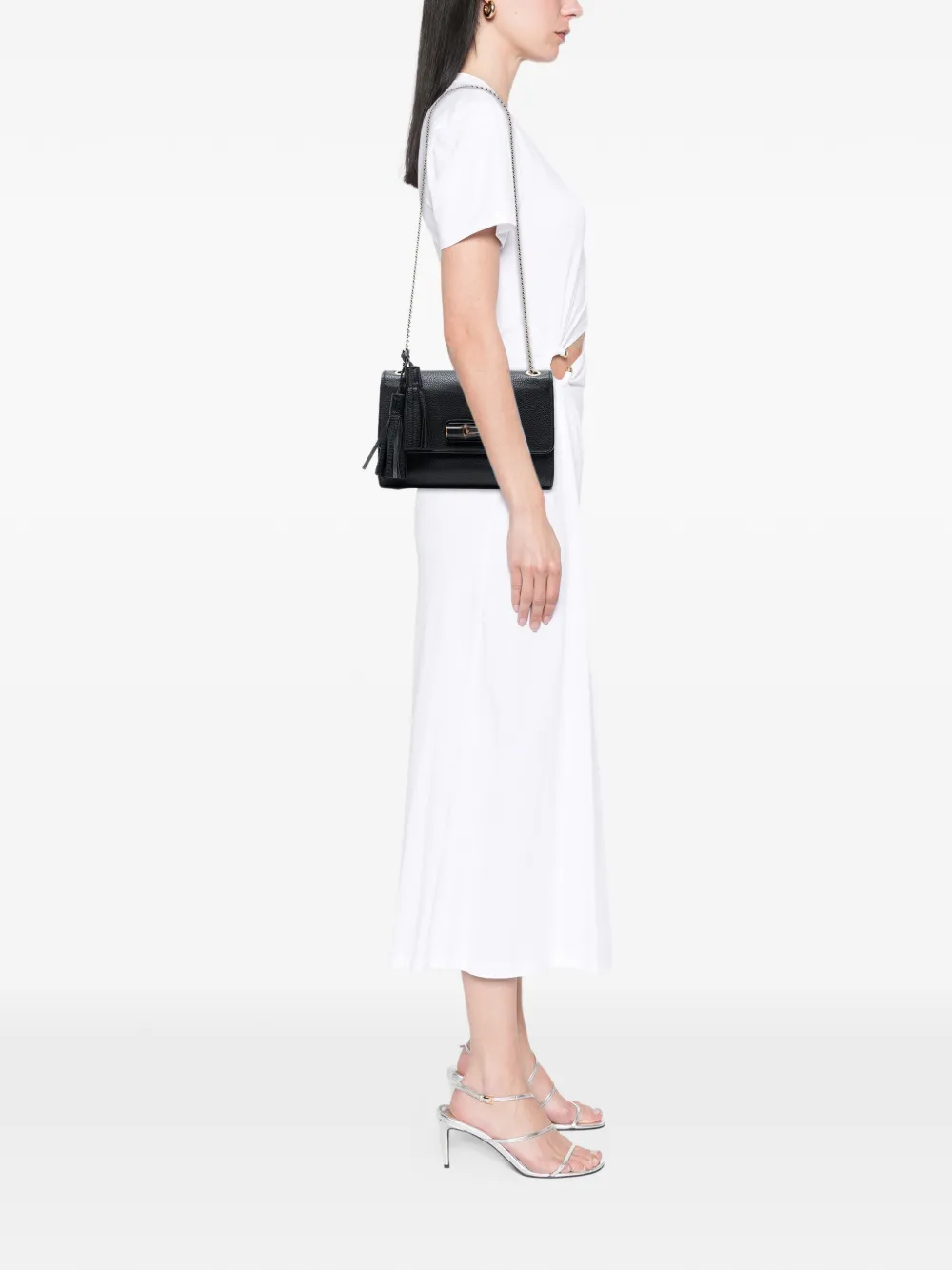 GUCCI Pre-owned 2016-2025 Medium Leather Miss Bamboo Crossbody Bag In Black