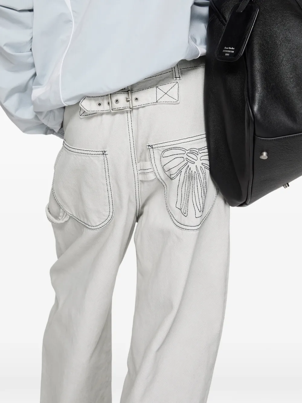 Acne Studios Broek met geborduurde strik Wit