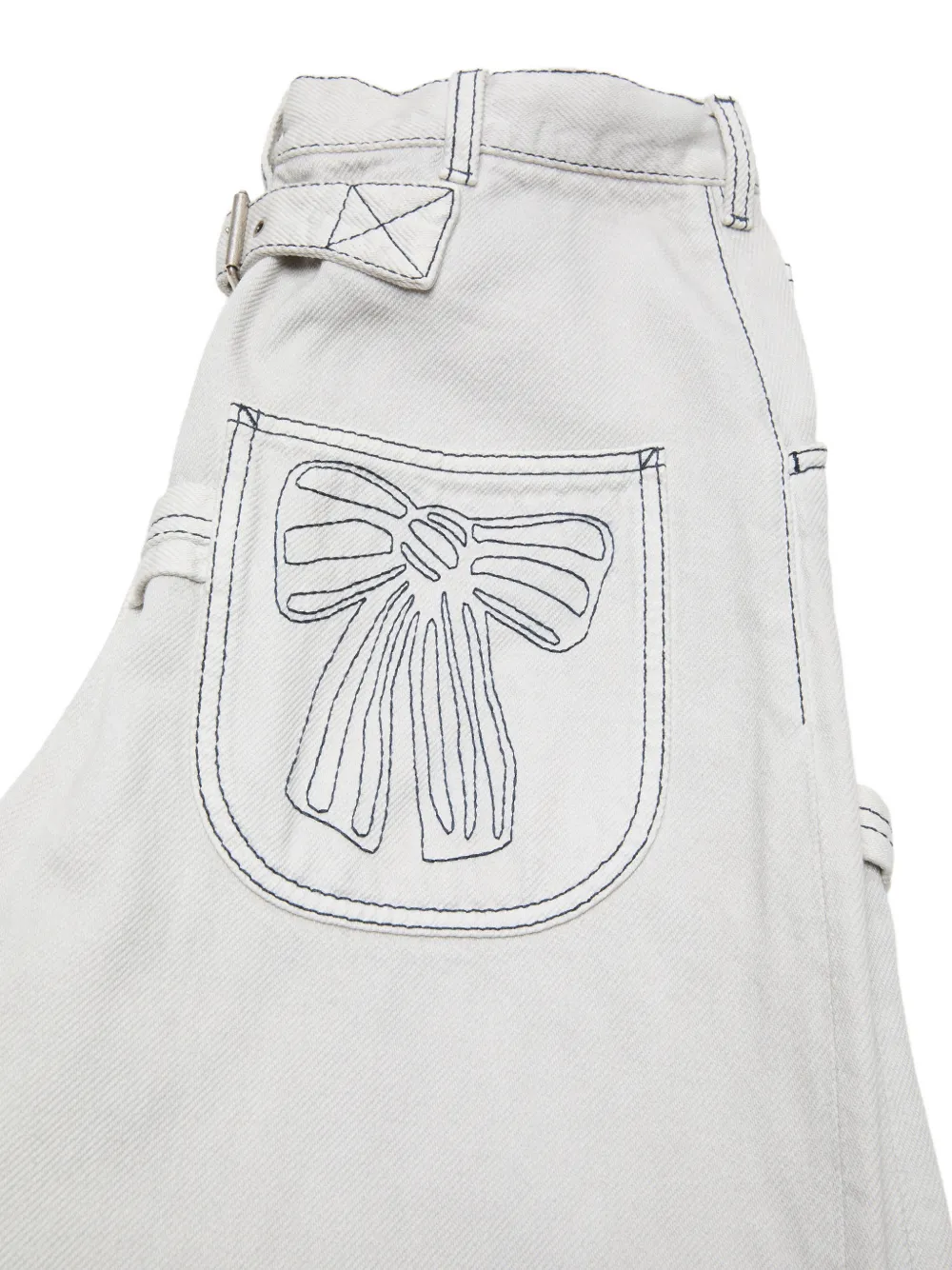 Acne Studios Broek met geborduurde strik Wit