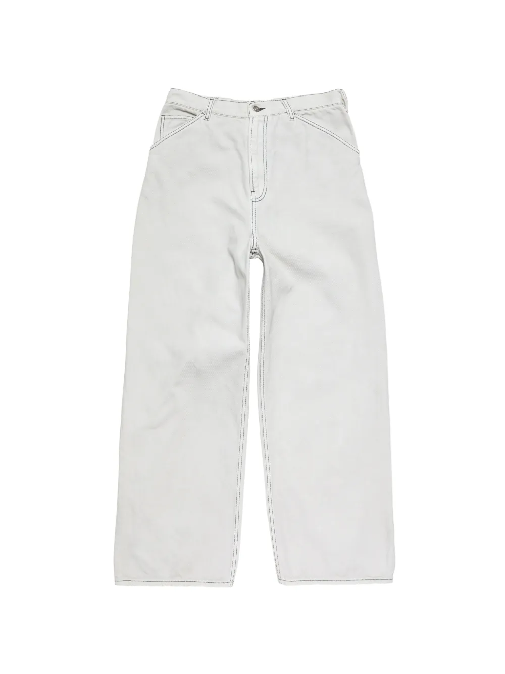 Acne Studios bow-embroidered trousers - Bianco