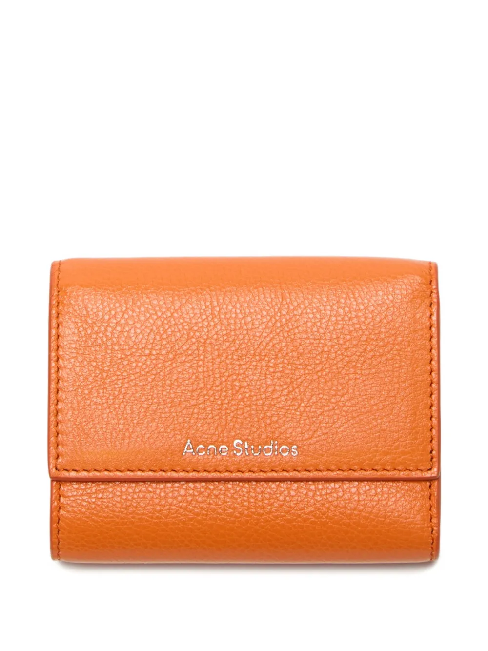 Acne Studios logo-print leather wallet - Arancione