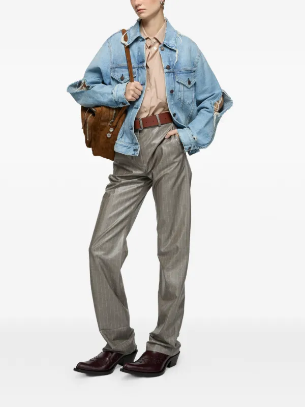 Acne Studios ダメージ ジャケット | ブルー | FARFETCH JP