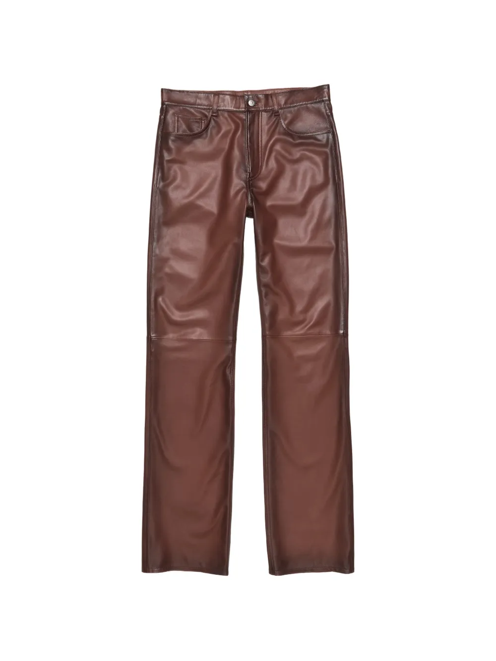 Acne Studios faded-effect leather trousers - Marrone