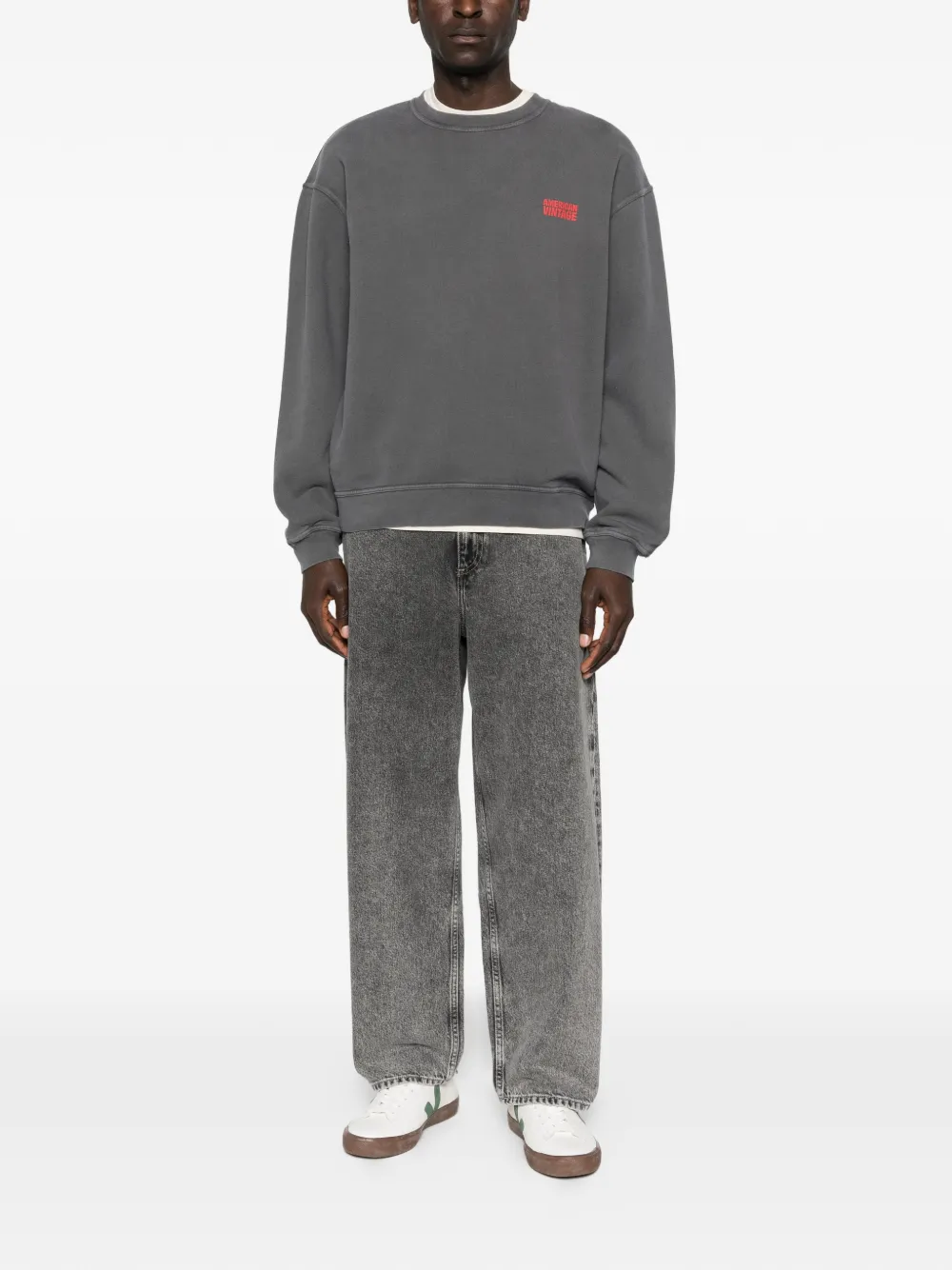 American Vintage logo-detail sweatshirt - Grijs
