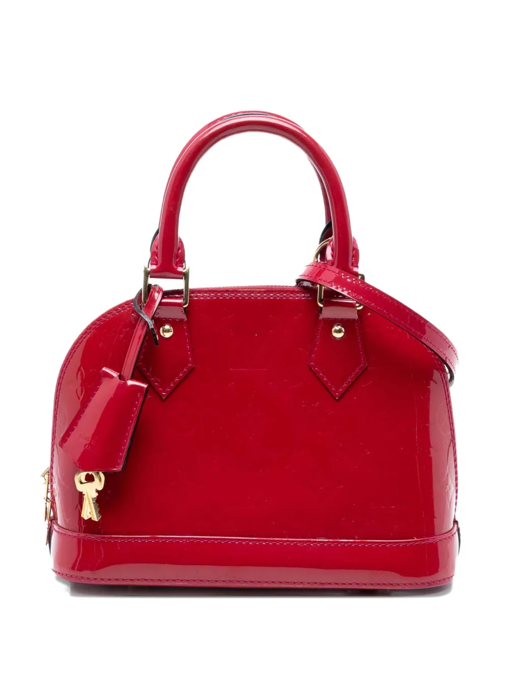 LOUIS VUITTON Pre-owned 2013 Monogram Vernis Alma Bb Satchel In Red