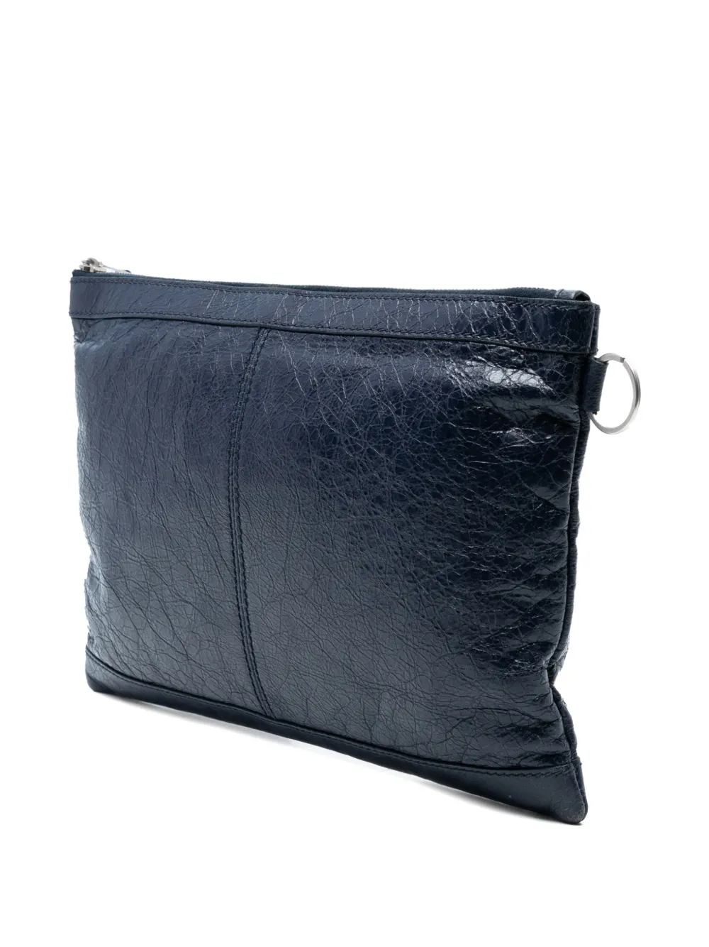 BALENCIAGA Pre-owned 2014 Lambskin Motocross Classic Clip M Clutch Bag In Blue