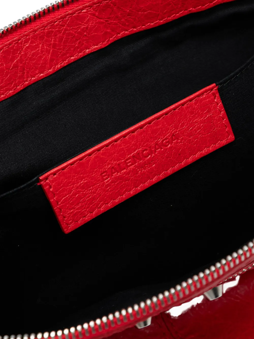  Balenciaga Pre-owned 2017 Lambskin Motocross Classic Clip L Clutch Bag - Red 