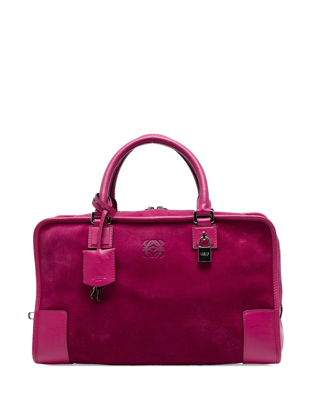 LOEWE Pre-owned 2013 Suede Amazona 36 Handbag In Pink
