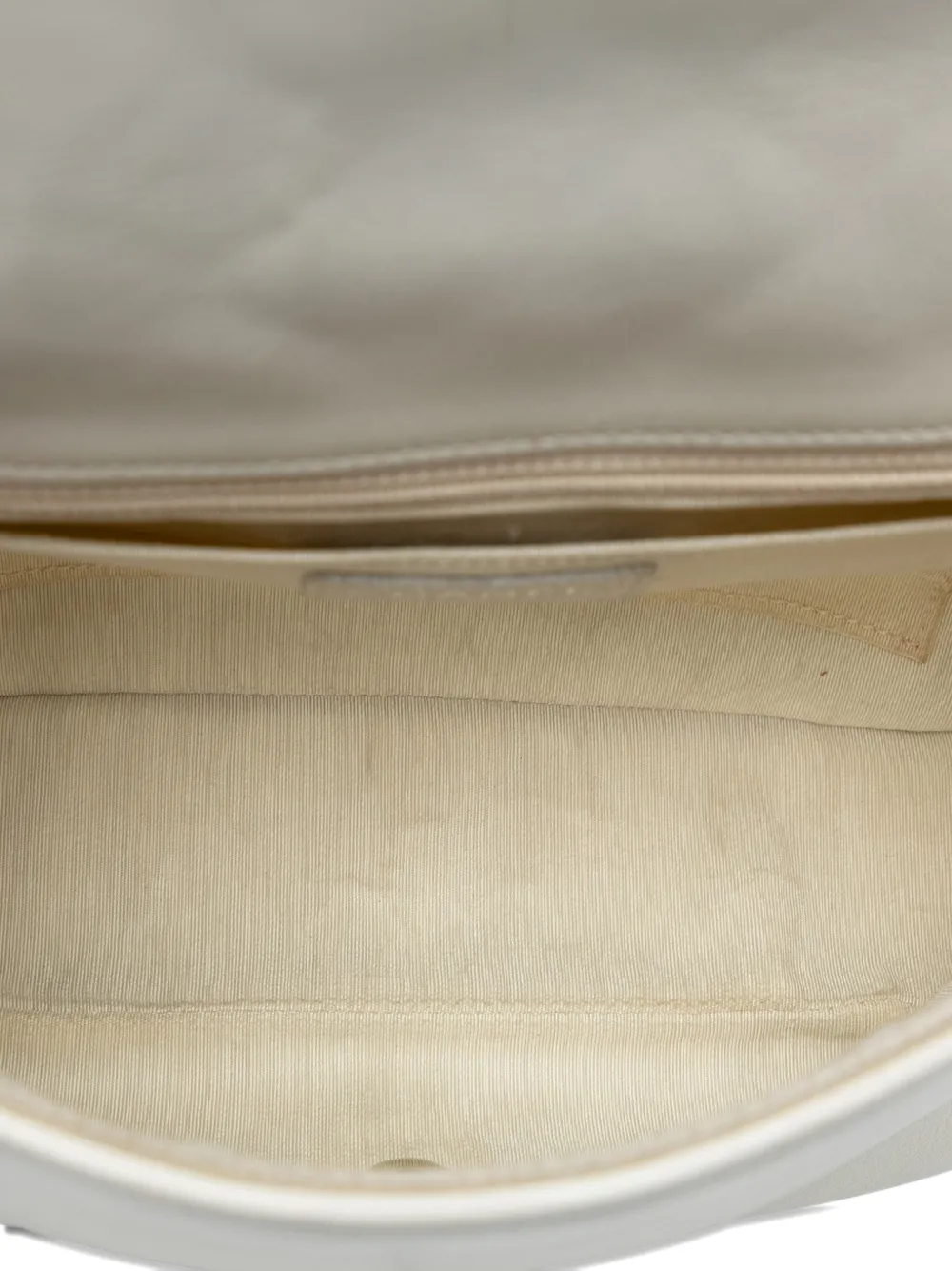 CHANEL Pre-owned 2019 Quilted Lambskin And Metallic Trim Elementary Chic Flap Crossbody Bag In White