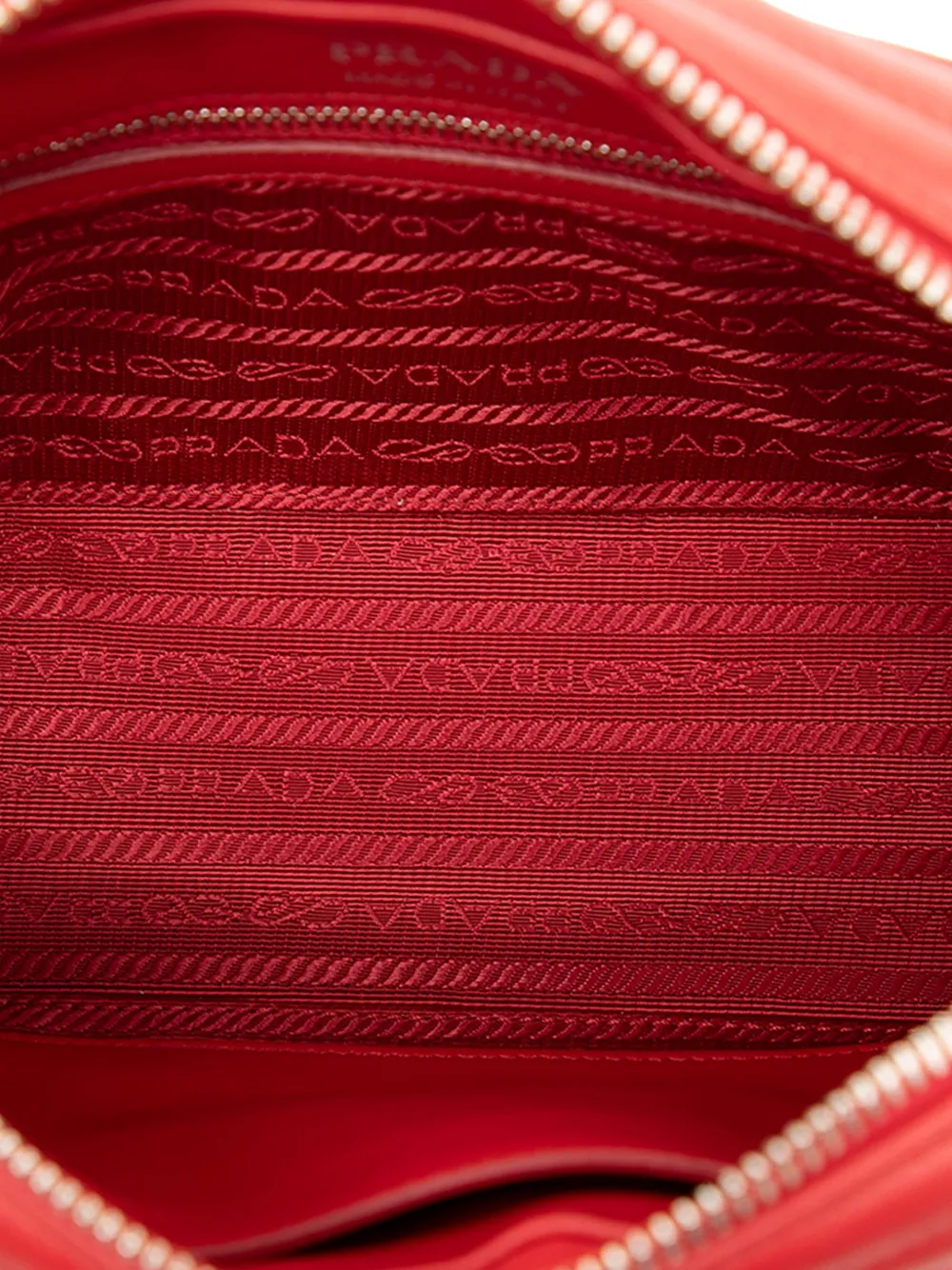 Pre-owned Prada 2010-2025 Soft Calfskin Diagramme Camera Bag Crossbody Bag In Red