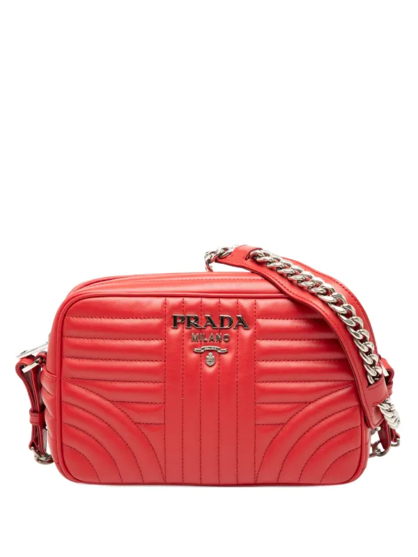 Prada Pre-Owned 2010-2025 ソフトカーフ ダイアグラム カメラバッグ