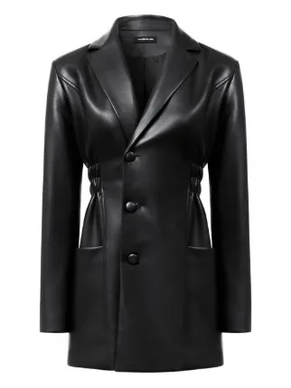 Manire De Voir double-breasted faux-leather Black Blazer Dress | Black |  FARFETCH IE