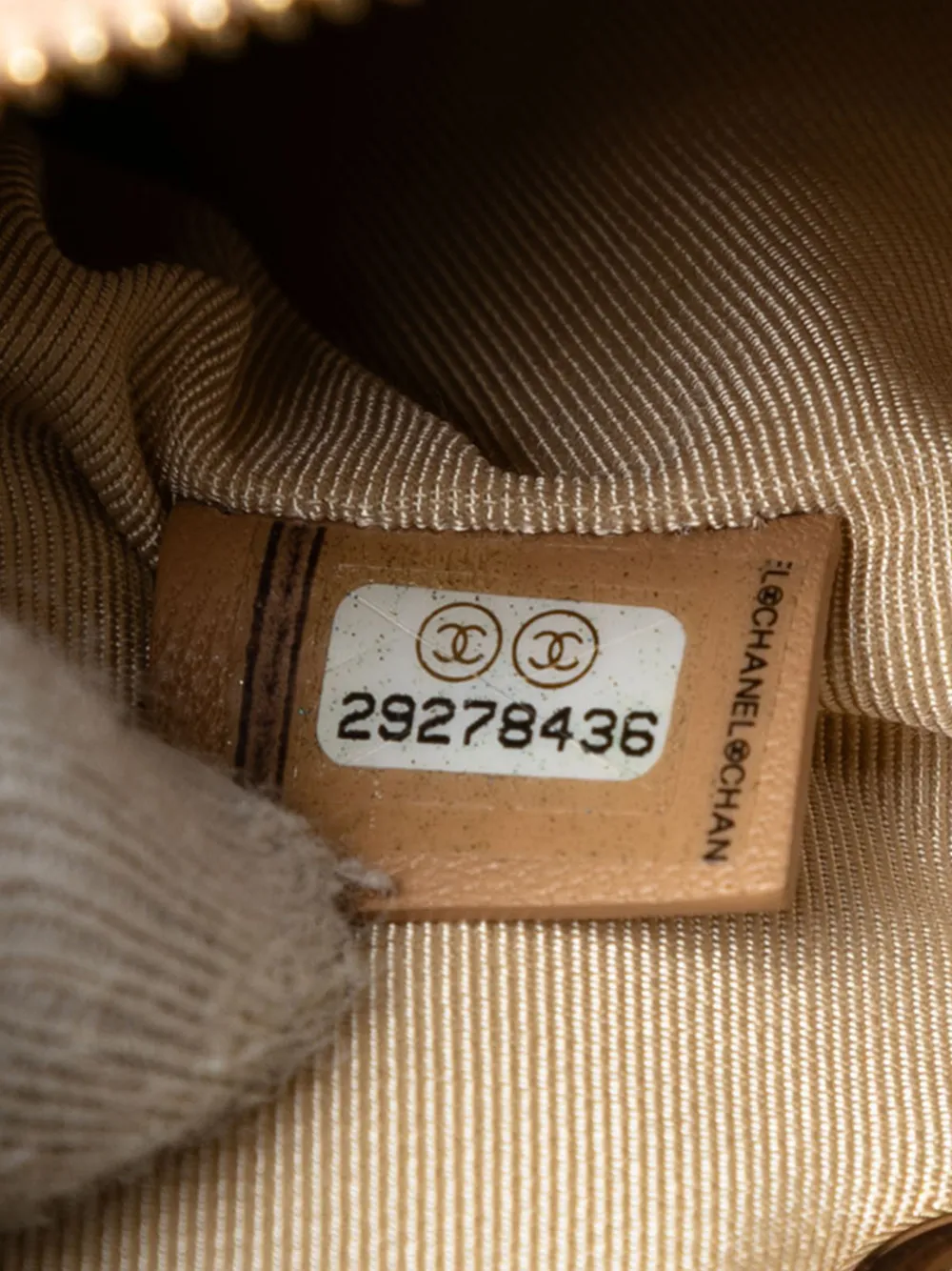 CHANEL Pre-owned 2019 Quilted Lambskin And Tweed Double Case With Chain Crossbody Bag In Brown