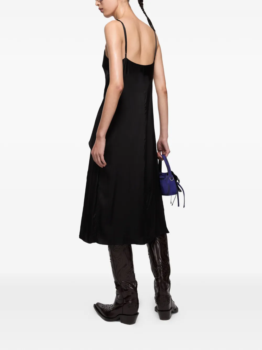 Acne Studios Satijnen jurk Zwart