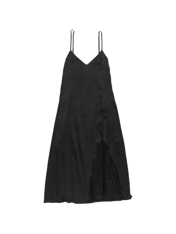 Acne Studios Satin Slip Dress in Black