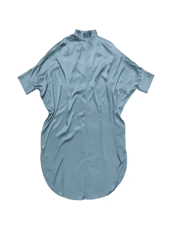 Acne Studios Satin Tunic Dress in Blue
