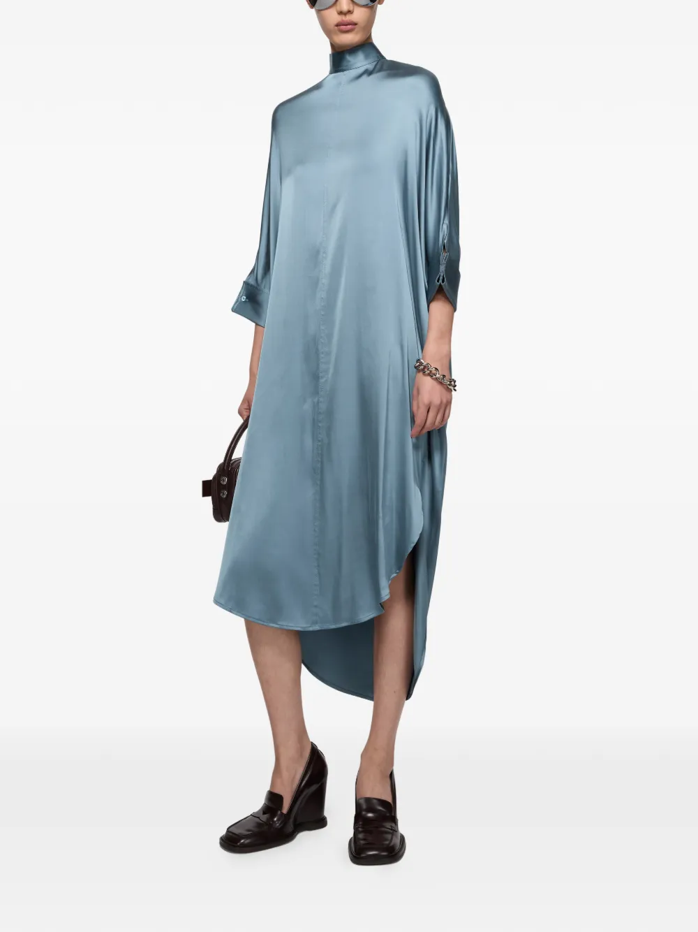 Acne Studios Satijnen tuniekjurk Blauw