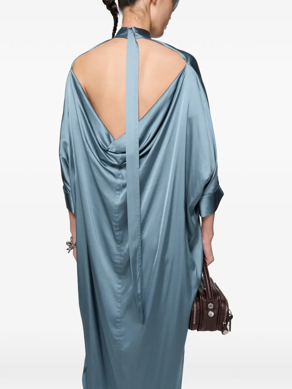 Acne Studios Satijnen tuniekjurk Blauw