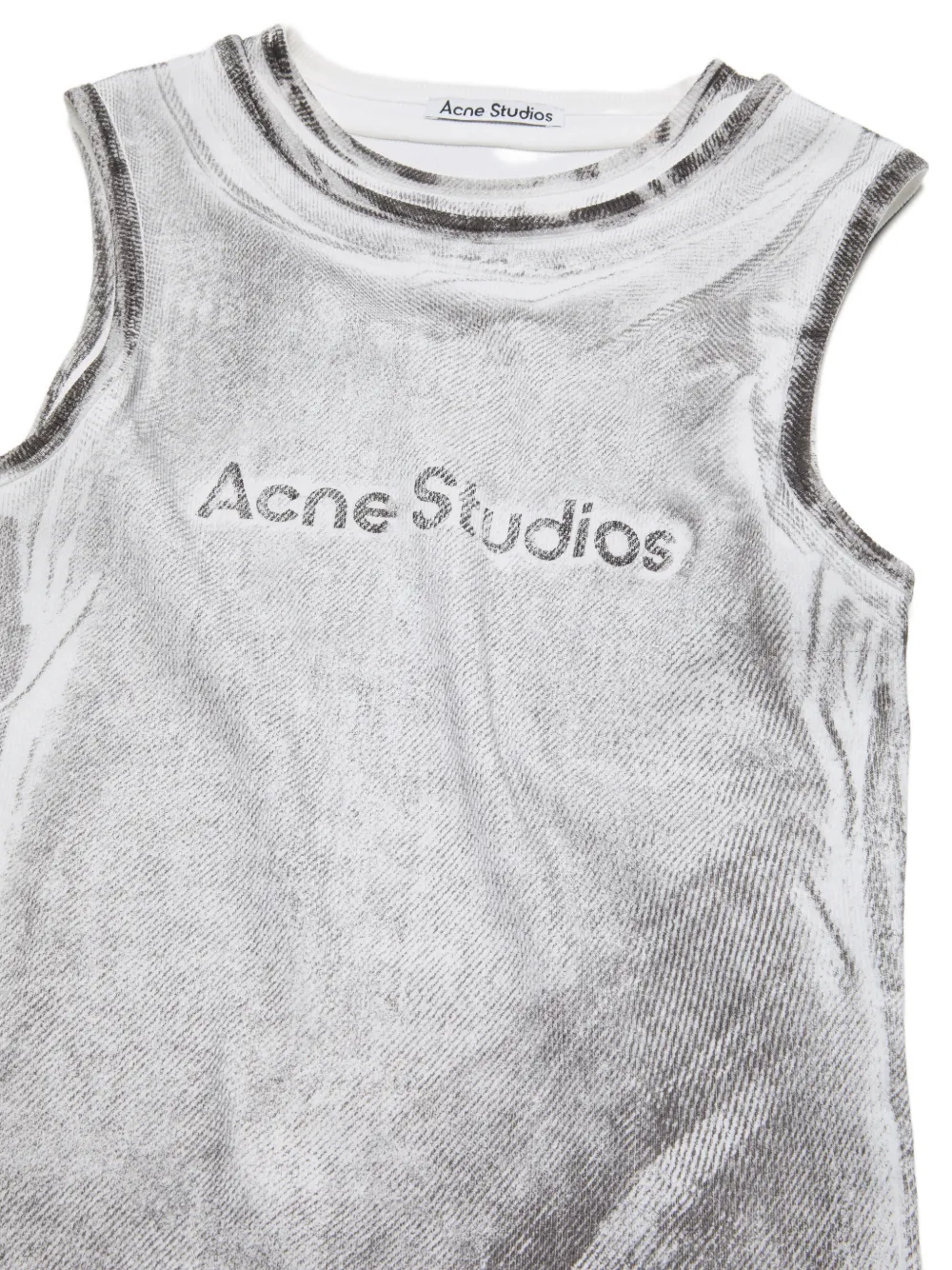 Acne Studios Layered Logo Tank Top in Grey, view 5