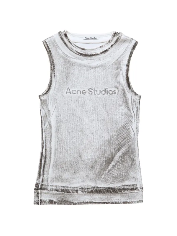 Acne Studios Layered Logo Tank Top in Grey