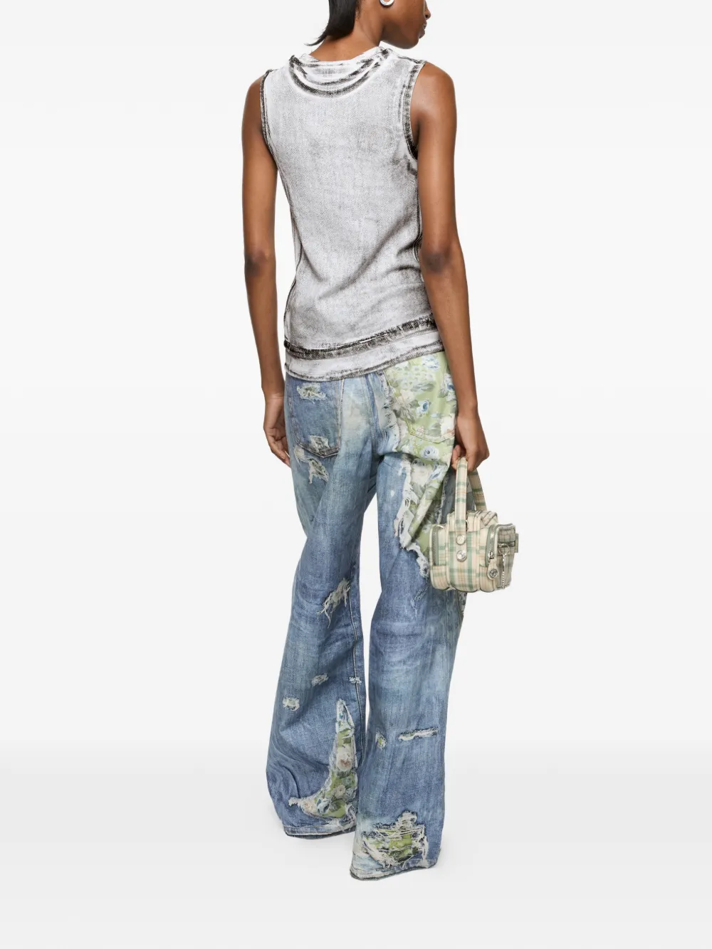 Acne Studios Layered Logo Tank Top in Grey, view 3